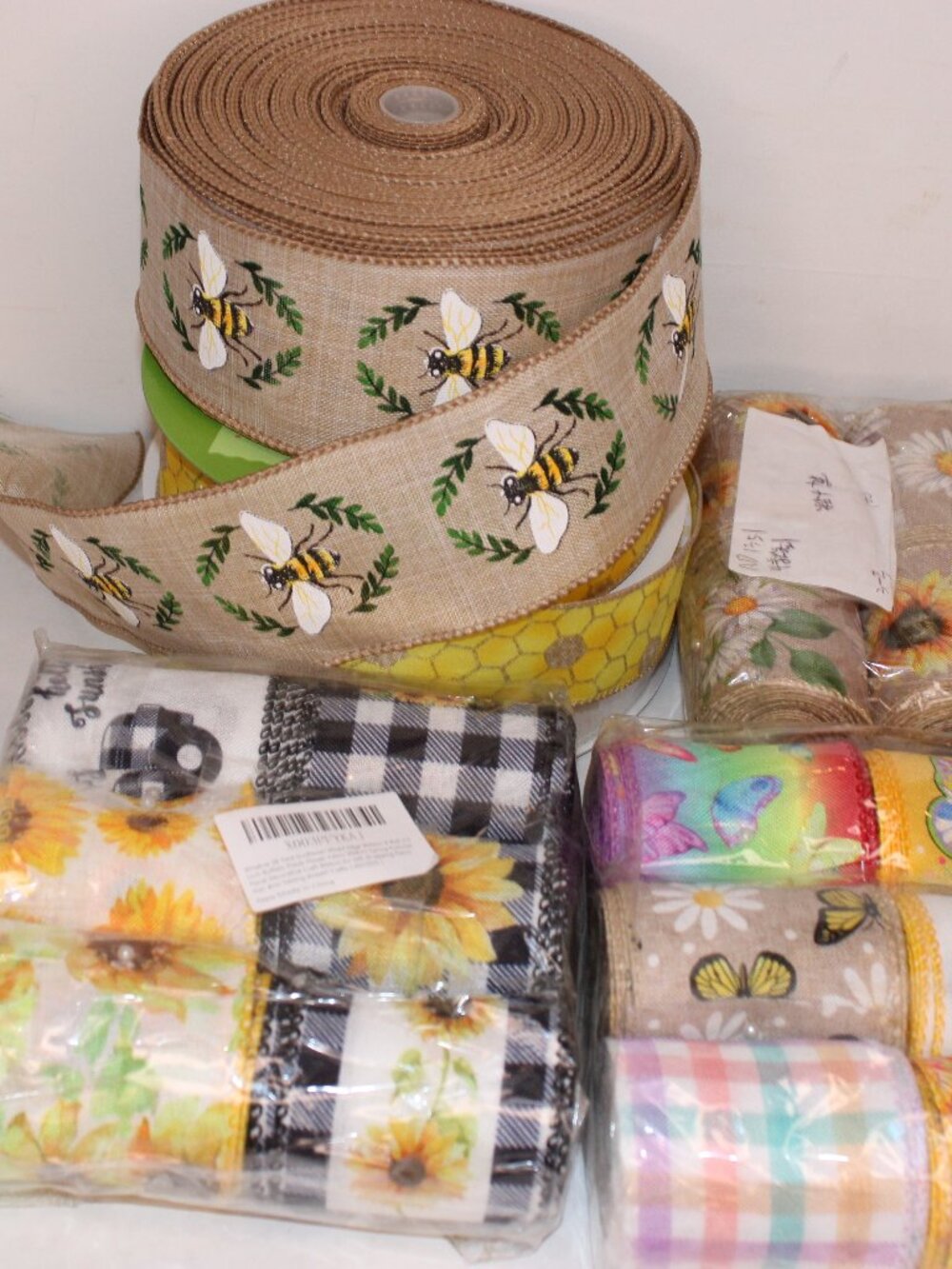 Various Brands, Wired Ribbon, Various Prints, 18 Rolls